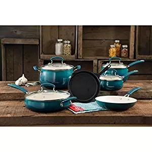 Best Pioneer Woman Speckled Non Stick Cookware Set (10 Pieces) Turquoise