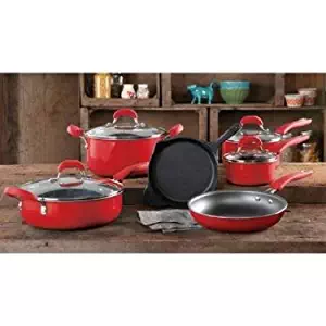 Best Pioneer Woman Speckled Non Stick Cookware Set (10 Pieces) Turquoise