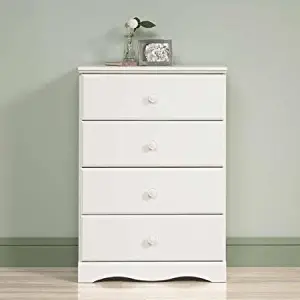 BLOSSOMZ Sauder Storybook 4-Drawer Chest, Soft White, Drawers with Metal Runners and Safety Stops (Soft White)