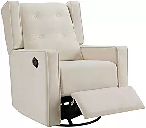 Naomi Home Odelia Swivel Rocker Recliner Cream/Microfiber