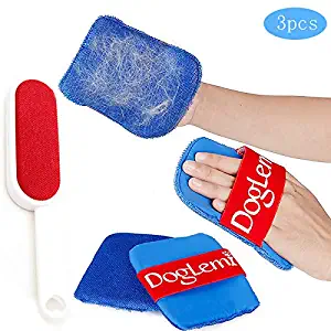 DidPet Pet Hair Remover, Dog Cat Fur Glove Mitt and Lint Remover Brush, Removal for Clothes Furniture Car Couch Sweaters Sofa Carpet Vehicle (3Pcs)