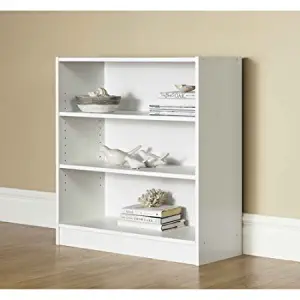 Orion Wide 3-Shelf - 1 fixed shelf 2 adjustable shelves Bookcase in White