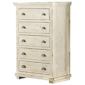 Progressive Furniture Wilow Chest, 38" x 18" x 52", Distressed White