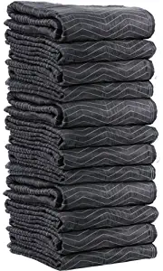 Supreme Mover Moving Blankets | 72 inch x 80 inch Heavy Duty Black and White Moving Pads| 7.5 pounds each (90 pounds per dozen) | 12 Blankets
