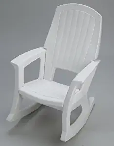 White Outdoor Rocking Chair, 600-Lb. Capacity