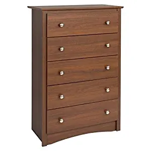 Prepac Sonoma 5 Drawer Chest, Warm Cherry