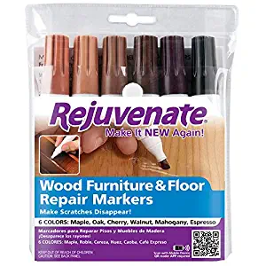 Rejuvenate RJ6WM Wood Furniture & Floor Repair Markers, 6 Assorted Tones - Quantity 1