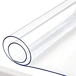 16 x 36 " Clear Desk Blotter Mat Table Protector Pad Vinyl Plastic Tablecloth Liner Cover Wipeable Easy Clean Protective Pad Eco PVC Furniture Coffee Accent Dining Conference Tabletop Heat Resistant