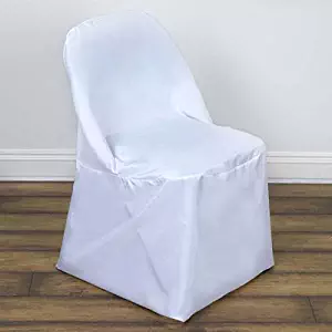 Efavormart 50pcs White Linen Polyester Folding Chair Cover Dinning Chair Slipcover for Wedding Party Event Banquet Catering