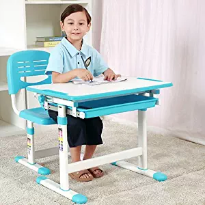 Adjustable Children's Desk Chair Set Kids Study Table Child Study Desk Best Massage