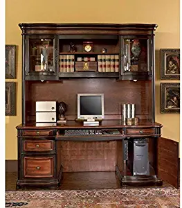 Coaster Home Furnishings Gorman Hutch with 2 Curved Glass Doors Espresso and Chestnut