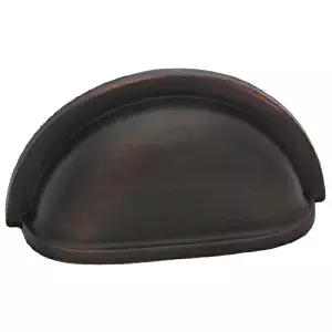 Cosmas 4310ORB Oil Rubbed Bronze Cabinet Hardware Bin Cup Drawer Handle Pull - 3" Inch (76mm) Hole Centers - 10 Pack
