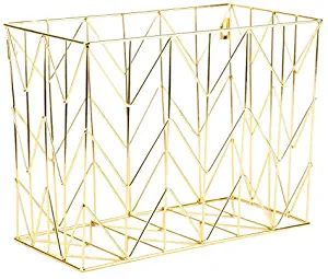 U Brands Hanging File Desk Organizer, Wire Metal, Gold