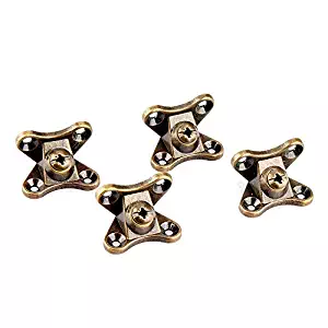 JCBIZ 10pcs 3 in 1 Metal Butterfly Corner Brace Joint for Furniture Assembly Connection Hardware Shelf Support Table Leg DIY Tools Zinc Alloy Right Angle Bracket Fastener Bronze Plated