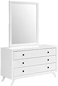 Modway Tracy Mid-Century Modern Wood Dresser in White