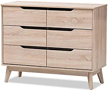 Hawthorne Collections 6 Drawer Wood Double Dresser in Light Brown