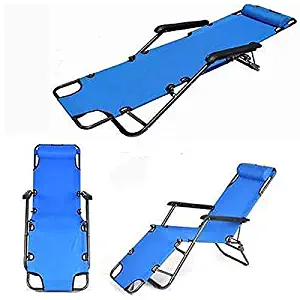 Tenozek Folding Beach Lounge Chair, Portable Outdoor Zero Gravity Chair Camping Reclining Chairs Patio Pool Beach Chaise Lawn Recliner (1 Piece, Blue)