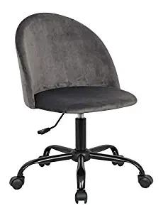 Home Office Chair Executive Mid Back Computer Table Desk Chair Swivel Height Adjustable Ergonomic with Armrest (Dark Grey)