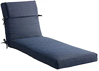 Allen roth 1 Piece Madera Linen Navy Patio Chaise Lounge Chair Cushion