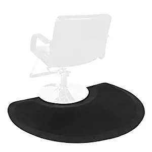 Barber Shop Chair Mat 5′x3′ Anti-Fatigue Floor Mat Salon Mat - Black Semi Circle Salon Mat - 1/2" Thick Office Comfort Floor Mat