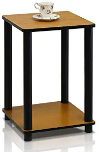 Furinno 99800R-LC/BK Turn-N-Tube End Table, Light Cherry/Black