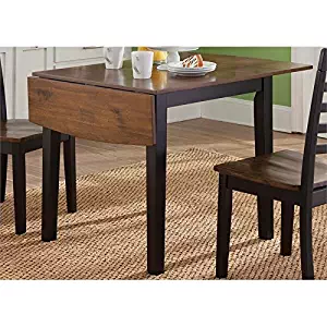 BOWERY HILL Drop Leaf Dining Table in Black and Cherry