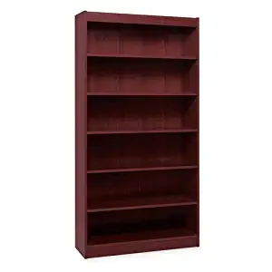 Lorell 6-Shelf Panel Bookcase, 36" x 12" x 72", Mahogany