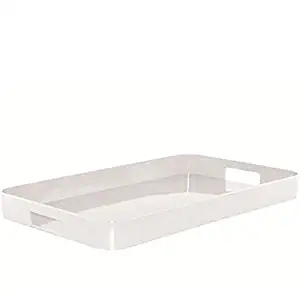 Zak Designs 21in x 13.5in Large Gallery Serving Tray - BPA-free, Eggshell White GL