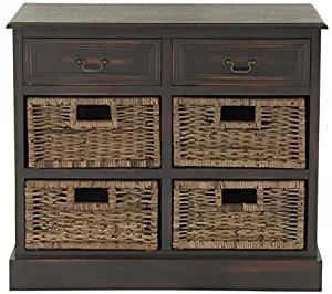 Deco 79 96253 Wood 4 Basket Dresser, 30" x 28"
