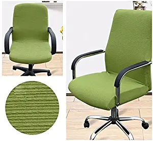 Shihualine(TM) Office Slipcovers Cloth Chair pads Removable Cover stretch cushion Resilient Fabric Green (Size S)