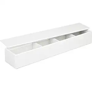 Martha Stewart Home Office Stack+Fit™ Shagreen Small Item Holder with Lid, White