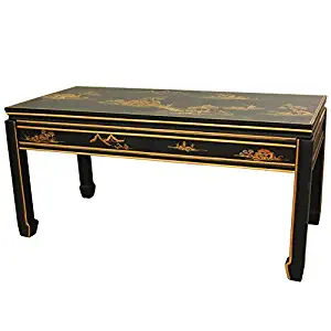 Oriental Furniture Black Lacquer Coffee Table
