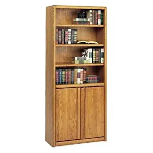 Martin Furniture Contemporary Library Bookcase with Lower Doors, Fully Assembled