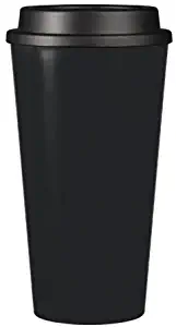 Reusable To Go Hot & Cold Beverage Tumbler - Double Wall with Sip Lid - 16oz. Capacity - Black