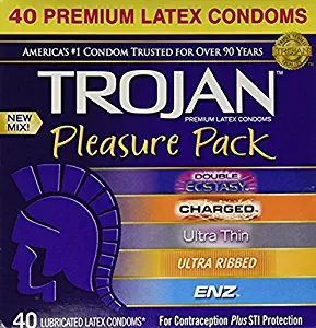 Trojan Pleasure Pack Premium Lubricated Latex Condoms