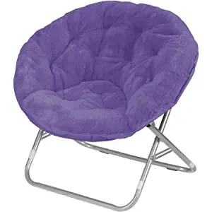 Mainstay Faux-Fur Saucer Chair, Multiple Colors (Purple)