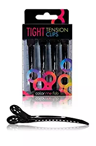 Framar Black Tight Tension Clips - Set of 4 Professional Hair Clips – Hair Clips for Styling, Clips for Hair, Metal hair Clips - Extra Tight & Durable