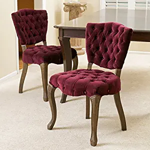 Christopher Knight Home 230345 Violetta French Design Dining Chairs (Set of 2), Purple