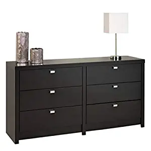 Prepac Series 9 Designer 6-Drawer Dresser, Queen, Black