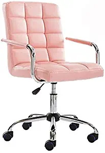 PU Leather Heavy Duty Adjustable Swivel Office Chair (Pink)