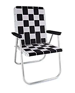 Lawn Chair USA Folding Aluminum Webbing Chair (Tailgating, Black//White)