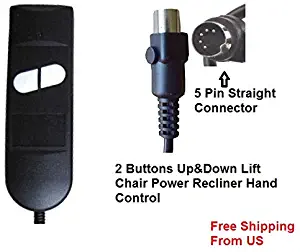 HWX@ 2 button 5pins up&down Lift Chair Power Recliner Remote Hand Controller