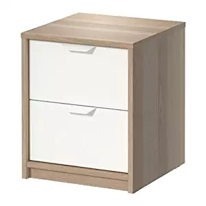 IKEA NORDLI Chest, Nightstand, White Stained Oak Effect, (2 Drawer) 202.708.16