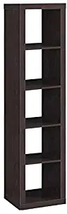 REALONE Industrial Bookshelf K-D 5-Cube Organizer Cabinet,Espresso Color