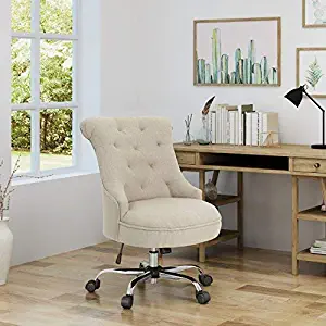 Christopher Knight Home 304964 Tyesha Desk Chair, Wheat + Chrome