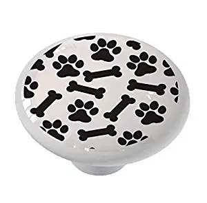 Dog Bones and Paw Prints Drawer/Cabinet Knob by Gotham Decor