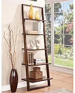 Beaumont Lane Leaning Bookcase in Burnished Brownstone