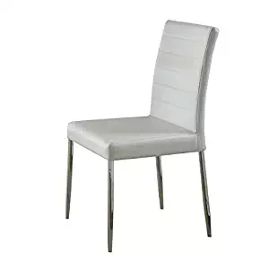 Vance Dining Chairs with Vinyl Seat Cushion White and Chrome (Set of 4)