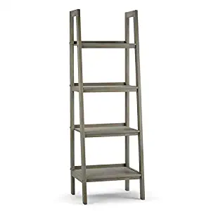 Atlin Designs 4 Shelf Ladder Bookcase in Distressed Gray