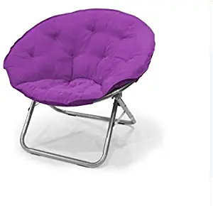Urban Shop WK659920 Contemporary Plush Microsuede Saucer Chair, Solid, Iris